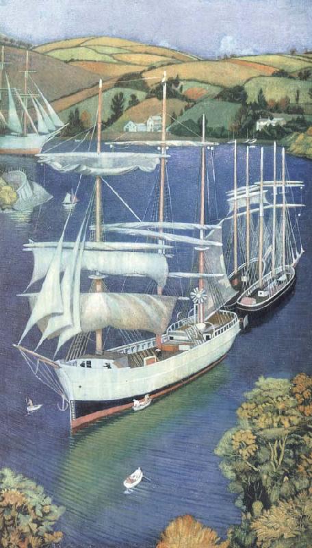 Joseph E.Southall Brigs on the Fowey Estuary china oil painting image